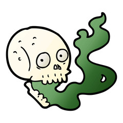 cartoon haunted skull