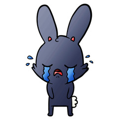 cute cartoon rabbit crying