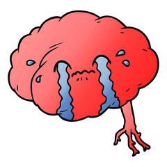 cartoon brain with headache