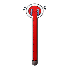 cartoon thermometer crying