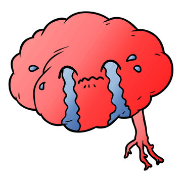 cartoon brain with headache
