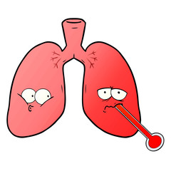cartoon unhealthy lungs