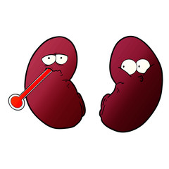 cartoon unhealthy kidney