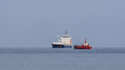 MERCHANT VESSEL - Freighter sailing on the sea © Wojciech Wrzesień