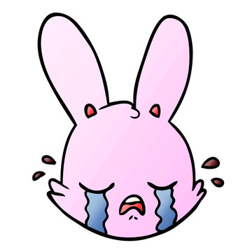 cartoon crying bunny face
