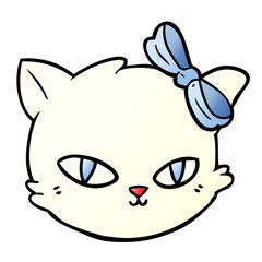 cartoon cat wearing bow