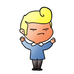 Fototapeta premium cartoon cool guy with fashion hair cut