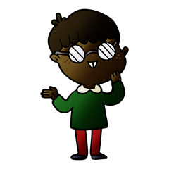 Obraz premium cartoon boy wearing spectacles