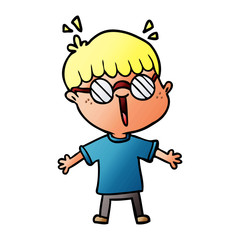 cartoon boy wearing spectacles