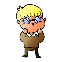 cartoon boy wearing spectacles