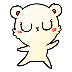 peaceful cartoon polar bear