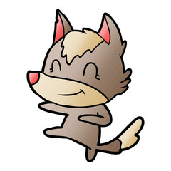 friendly cartoon wolf