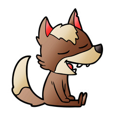 cartoon wolf laughing