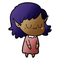 happy cartoon elf girl wearing dress