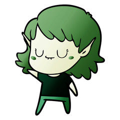 Obraz premium happy cartoon elf girl