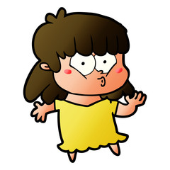 cartoon whistling girl