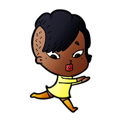 cartoon surprised girl