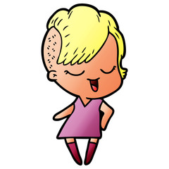 happy cartoon girl