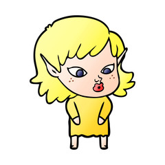 pretty cartoon elf girl