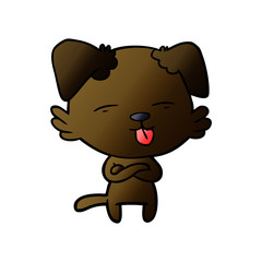 cartoon dog sticking out tongue