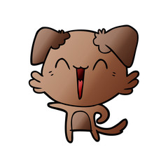 happy little pointing dog cartoon
