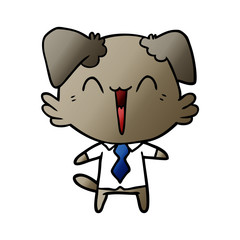 Naklejka premium happy office dog cartoon