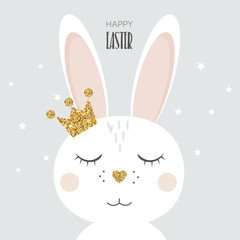 Easter bunny  with glitter crown