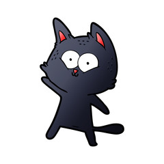 cartoon cat waving