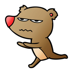 angry bear cartoon running