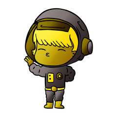 cartoon curious astronaut