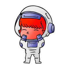 cartoon curious astronaut