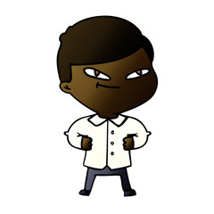 cartoon confident man