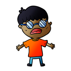 cartoon boy wearing spectacles