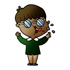 cartoon boy wearing spectacles