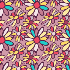 graffiti flowers seamless vector pattern for your design