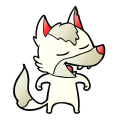 cartoon wolf laughing