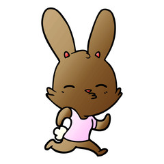 cartoon running rabbit