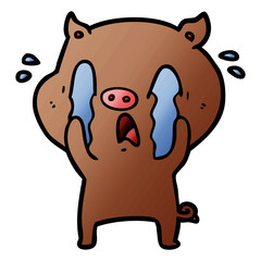 crying pig cartoon