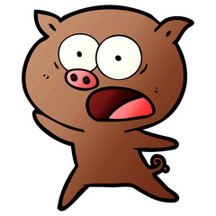 cartoon pig shouting