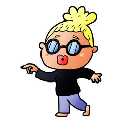 cartoon woman wearing spectacles