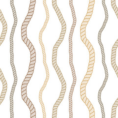 Seamless nautical rope pattern vector. Endless navy illustration with loop cord lines ornament. Navy simple minimal marine ropes endless design. Usable for fabric, wallpaper, wrapping, web and print.