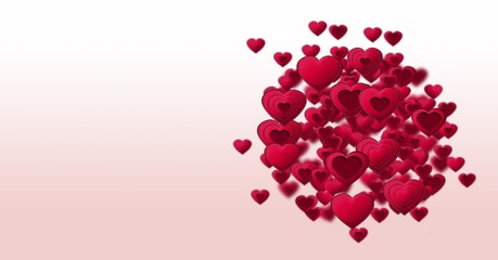 Valentines day design with hearts