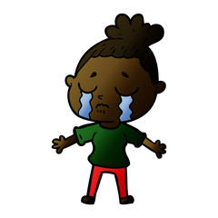 cartoon crying woman