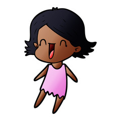 cartoon happy woman