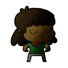 Fototapeta premium cartoon indifferent woman