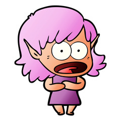 cartoon shocked elf girl