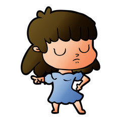 cartoon indifferent woman