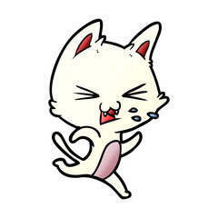 cartoon cat hissing
