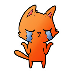 crying cartoon cat shrugging
