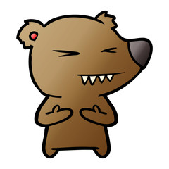 angry bear cartoon